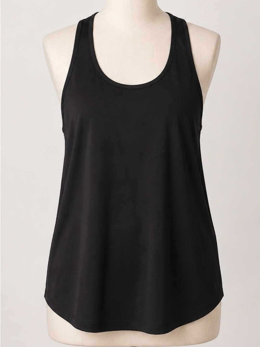 Athleta Racerback Performance Tank Top w/Mesh Stripe Back - Black Sz L